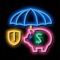 geld doos bescherming neon gloed icoon illustratie vector