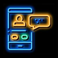 passagier inkomend telefoontje online neon gloed icoon illustratie vector