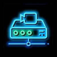 digitaal camcorder neon gloed icoon illustratie vector