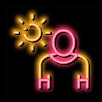 zon blootstelling voor Mens neon gloed icoon illustratie vector