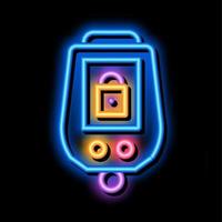 beveiligen alarm hangslot neon gloed icoon illustratie vector