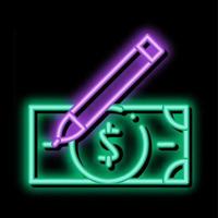 tekening nep bankbiljetten neon gloed icoon illustratie vector