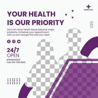 medisch gezondheidszorg folder instagram post vector sjabloon