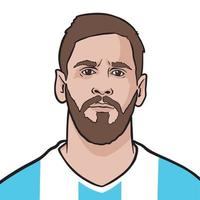 Argentijns voetballer Parijs heilige germain Leo messi. vector portret illustratie