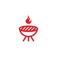 bbq vector logo icoon. bbq rood teken Aan wit achtergrond. bbq icoon voor web en app