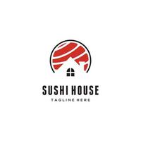 Japans sushi huis zeevruchten logo ontwerp inspiratie vector