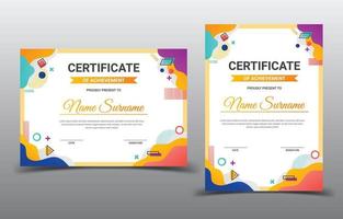 certificaat helling modern sjabloon ontwerp vector