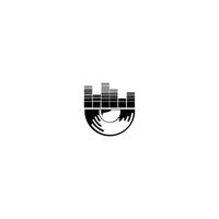 muziek logo sjablonen. vinylplaat. vectorillustratie. vector