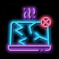 vernield laptop neon gloed icoon illustratie vector
