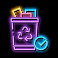 recycling uitschot neon gloed icoon illustratie vector