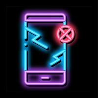 gebroken smartphone neon gloed icoon illustratie vector