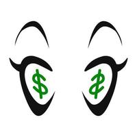 illustratie ontwerp dollar oog vector grafiek. perfect voor stickers, tatoeages, pictogrammen