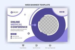 online medisch sociaal media omslag, web banier, en video miniatuur sjabloon vector