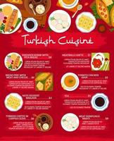 Turks keuken restaurant menu vector bladzijde