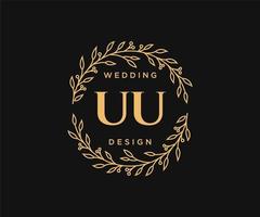 uu initialen brief bruiloft monogram logos verzameling, hand- getrokken modern minimalistisch en bloemen Sjablonen voor uitnodiging kaarten, opslaan de datum, elegant identiteit voor restaurant, boetiek, cafe in vector