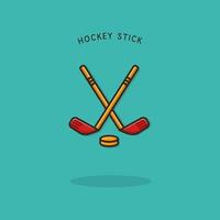 hockey stok sport illustratie concept mascotte icoon ontwerp vector