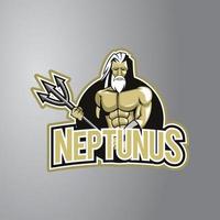 neptunus illustratie ontwerp insigne vector