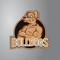 bulldog illustratie ontwerp insigne vector