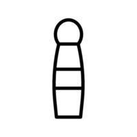 bowling pin icoon lijn geïsoleerd Aan wit achtergrond. zwart vlak dun icoon Aan modern schets stijl. lineair symbool en bewerkbare hartinfarct. gemakkelijk en pixel perfect beroerte vector illustratie