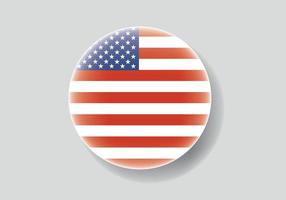 vlag van Amerika net zo ronde glanzend icoon. knop met Amerika vlag vector