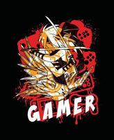 creatief gamer t overhemd sjabloon ontwerp. vector