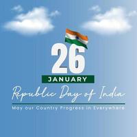 repliek dag van Indië met Indisch vlag Ashoka chakra 26e januari vector