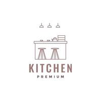keuken reeks hout verlichting en knus minimalistische modern logo ontwerp vector icoon illustratie sjabloon