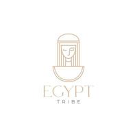 oude schoonheid Dames Egypte minimaal lijn logo ontwerp vector icoon illustratie sjabloon