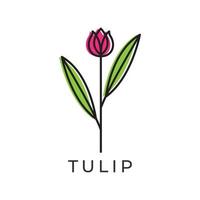 bloemen tulpen vrouwelijk geur minimalistische abstract logo ontwerp vector icoon illustratie sjabloon