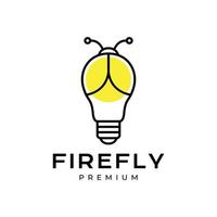 bubbel licht lamp insect brand vlieg schijnen creatief ideeën logo ontwerp vector icoon illustratie sjabloon