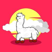 een verzameling van schattig alpaca's premie vector