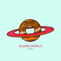 vector illustratie van een donuts planeet logo. geschikt voor donuts winkel logos of anderen.