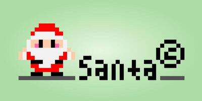 8 bit pixels van santa logos company. voor activaspellen en kruissteekpatronen in vectorillustraties. vector