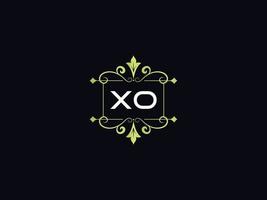 monogram luxe xo logo, minimaal xo luxe logo ontwerp vector