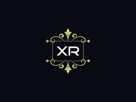 monogram luxe xr logo, minimaal xr luxe logo ontwerp vector