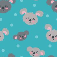 naadloos patroon met koala familie. gelukkig ouders en kinderen. vector illustratie