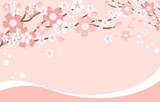 abstracte kersenbloesem floral frame achtergrond vector