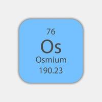 osmium-symbool. scheikundig element van het periodiek systeem. vectorillustratie. vector