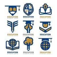 onderwijs logo set vector