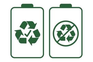 recyclebaar en niet recyclebaar batterijen vector