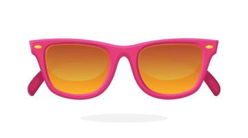 modern zonnebril met roze kunststof ingelijst kaders en spiegel lenzen. vector illustratie in tekenfilm stijl. zomer medeplichtig