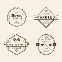 Vintage bruiloft stempel collectie vector