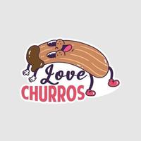 churros sticker afdrukbare artwork ontwerp Aan wit achtergrond vector