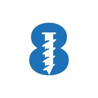 brief 8 schroef logo sjabloon voor bouw ijzerhandelaar symbool ontwerp vector