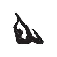yoga zwart wit silhouet vector beeld