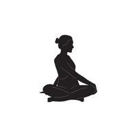 yoga zwart wit silhouet vector beeld