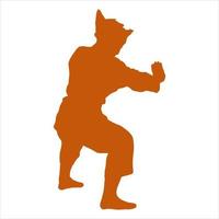 illustratie van silhouet vechter silat karate muaythai vector