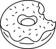 aardbei donut met beet Mark toetje icoon element illustratie lijn met wit gekleurde stijl vector