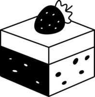 tres leches taart toetje icoon element illustratie halfvast zwart en wit vector