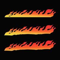 hand- getrokken brand illustratie Aan zwart achtergrond voor element ontwerp. silhouet van vlammen voor ontwerp element. vector